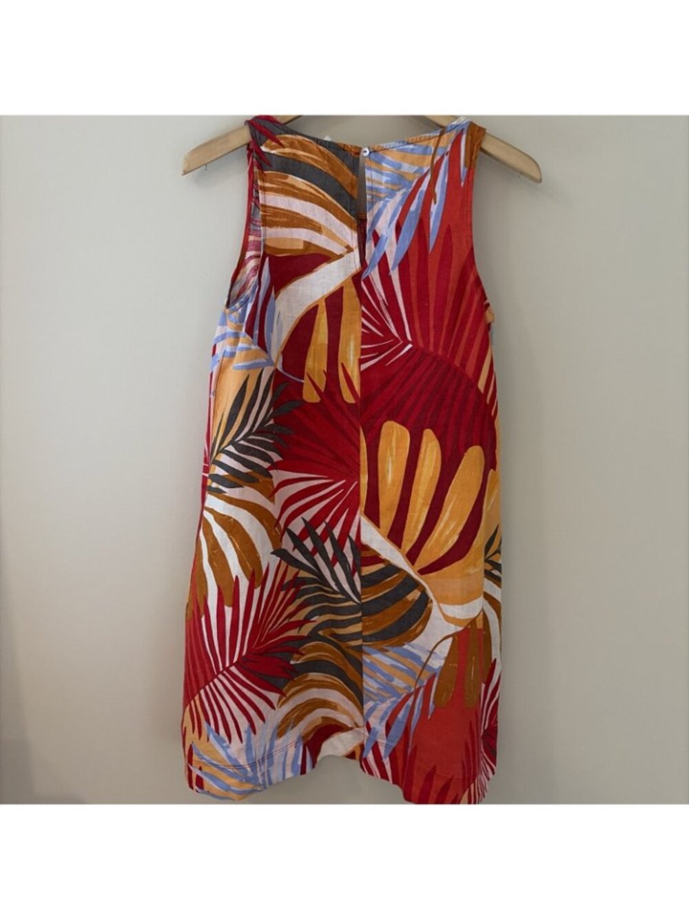 C&C California 100% Linen Tropical Shift Dress Size XS Sleeveless Summer Beach - Picture 7 of 12